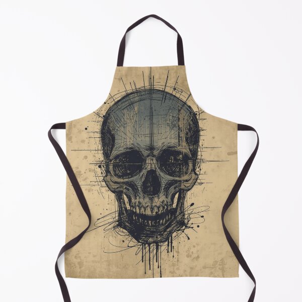 Item preview, Gothic Skull Technical Ink Blueprint Art designed and sold by ERODED SELF.