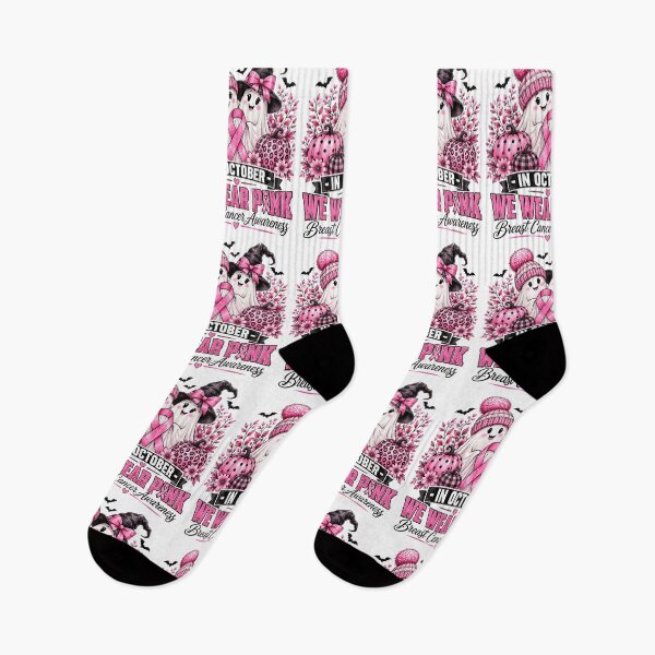Item preview, breast cancer awareness pink ghosts and pumpkins designed and sold by anapldv.
