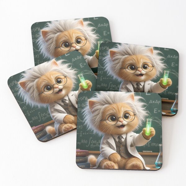 Item preview, Albert Einstein Cat on Science Chalkboard Physics Kitten Design designed and sold by SALVO180674.