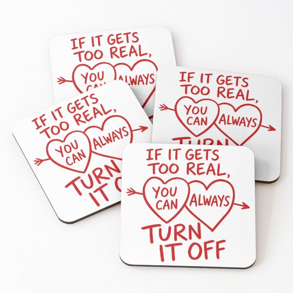 Item preview, Quote from the movie Camp Miasma: “If it gets too real, you can always turn it off” (fan art) designed and sold by PopCultureAndStuff.