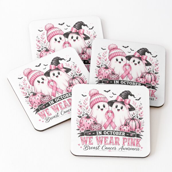 Item preview, Breast Cancer Awareness Ghosts in Pink Halloween Art designed and sold by anapldv.
