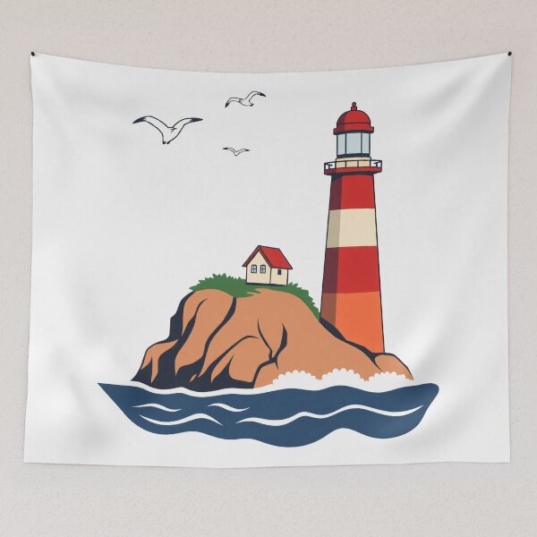 Item preview, Lighthouse on Island designed and sold by Sage Print House.