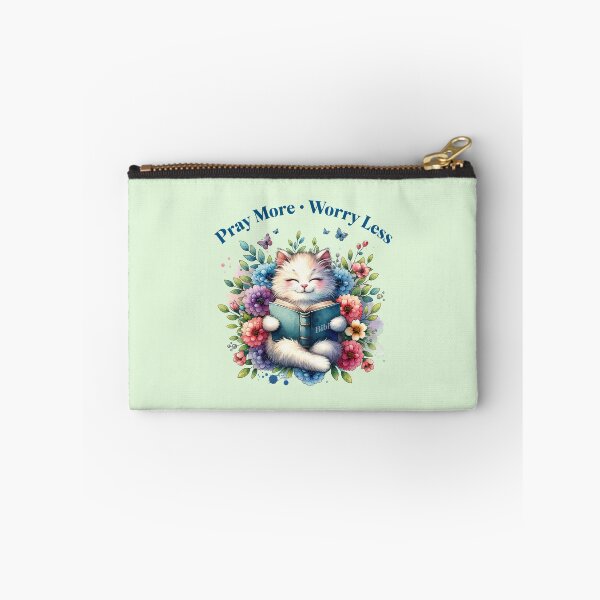 Item preview, Pray More Worry Less – Christian Cat Bible Design designed and sold by Sachie's Studio.
