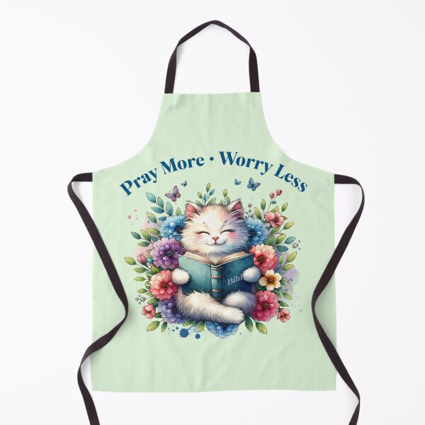 Item preview, Pray More Worry Less – Christian Cat Bible Design designed and sold by Sachie's Studio.