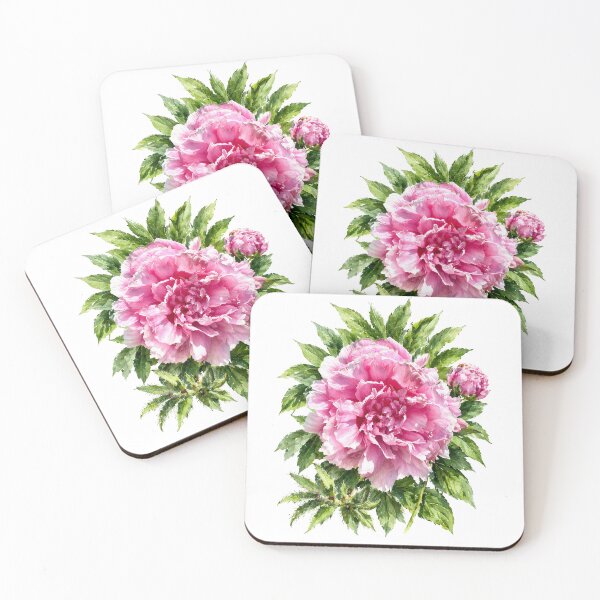 Item preview, Pink Peony Watercolor Botanical Flower designed and sold by Shew Gallery.