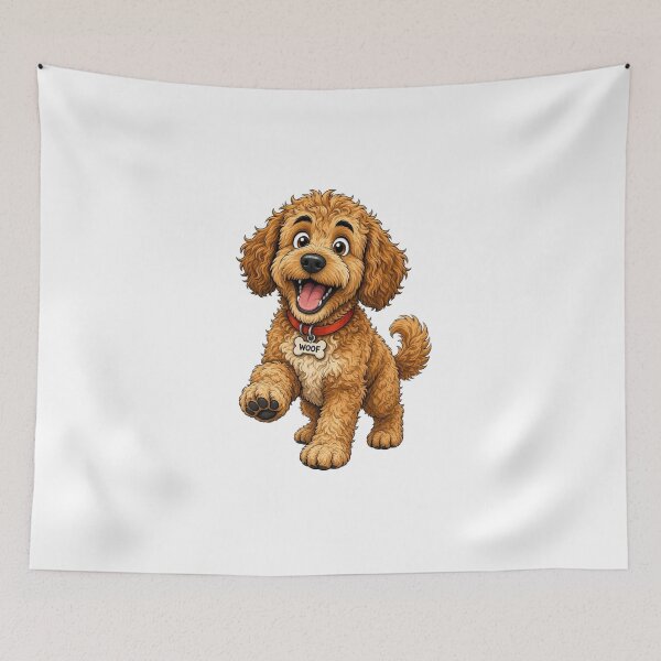 Item preview, Funny Labradoodle Cartoon designed and sold by Greta Lobodzinska.