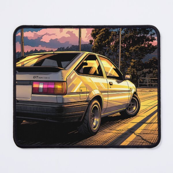 Item preview, Toyota Corolla AE86 GT Twin Cam Sunset Comic Art designed and sold by Racing Art Store.