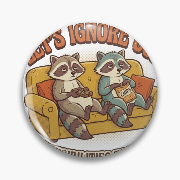 Item preview, Let's Ignore Our Responsibilities Together Retro Raccoons designed and sold by SnazzifyDigital.