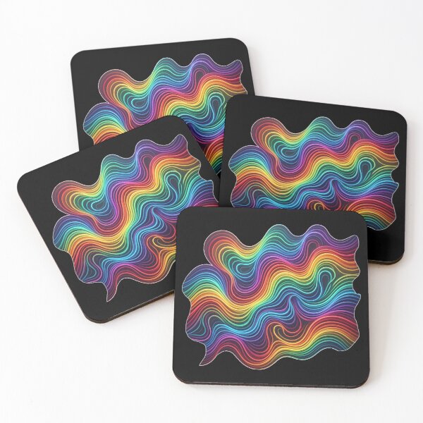Item preview, Rainbow Colored Neon Waves designed and sold by snoWorkshop.