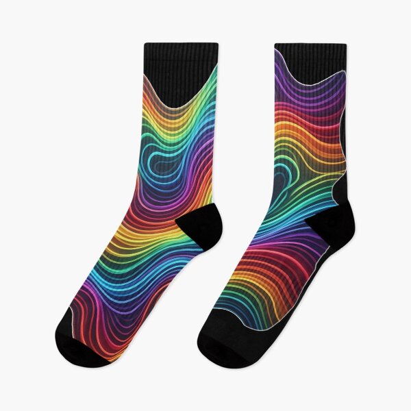 Item preview, Rainbow Colored Neon Waves designed and sold by snoWorkshop.