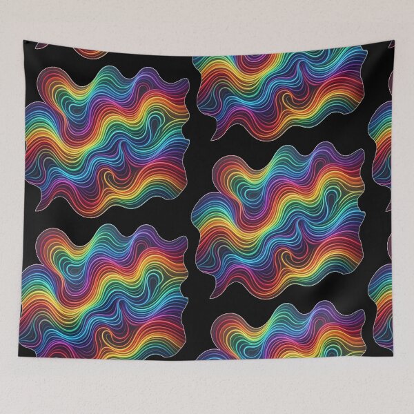 Item preview, Rainbow Colored Neon Waves designed and sold by snoWorkshop.