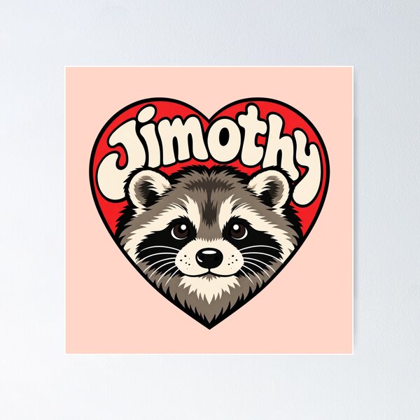 Item preview, Jimothy the Raccoon - Heart Shape Design designed and sold by Myra365Art.