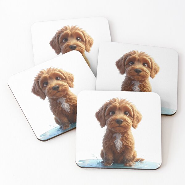 Item preview, Cute Labradoodle Puppy in Puddle designed and sold by Greta Lobodzinska.