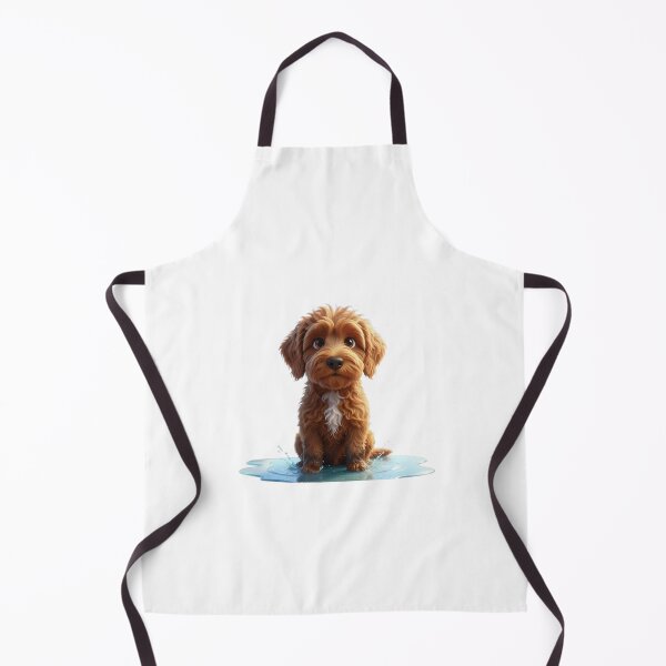 Item preview, Cute Labradoodle Puppy in Puddle designed and sold by Greta Lobodzinska.