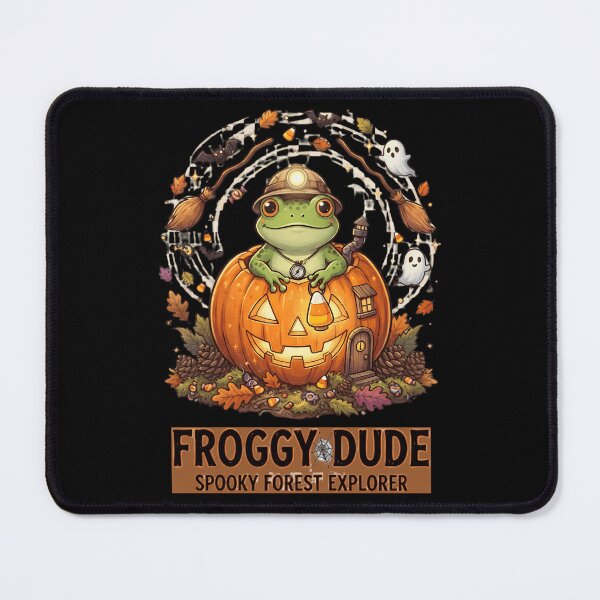 Item preview, Cute Halloween Frog Spooky Forest Explorer designed and sold by Basma Designs | Retro, Kawaii Shirts & Stickers.