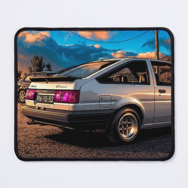 Item preview, Toyota Corolla AE86 GT Twin Cam Sunset Comic Art designed and sold by Racing Art Store.