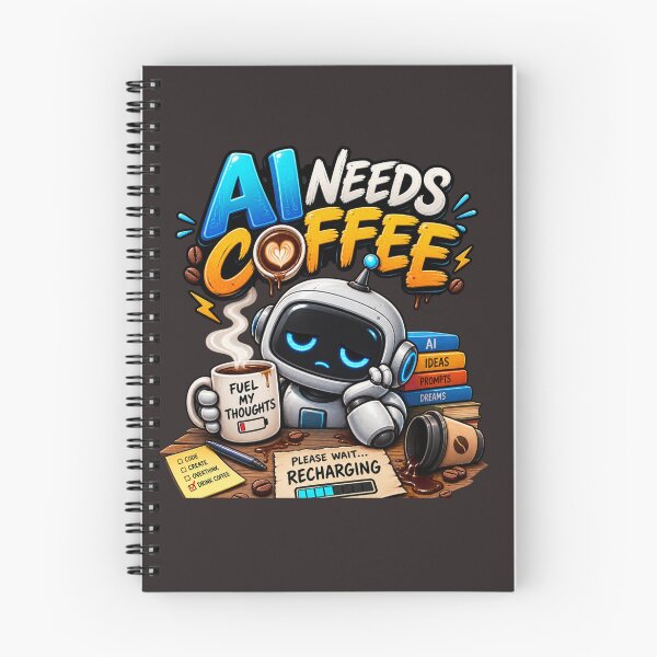 Item preview, AI Needs Coffee – Funny AI Robot Coffee Design designed and sold by Morty'sArt.