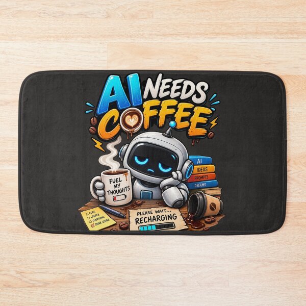 Item preview, AI Needs Coffee – Funny AI Robot Coffee Design designed and sold by Morty'sArt.