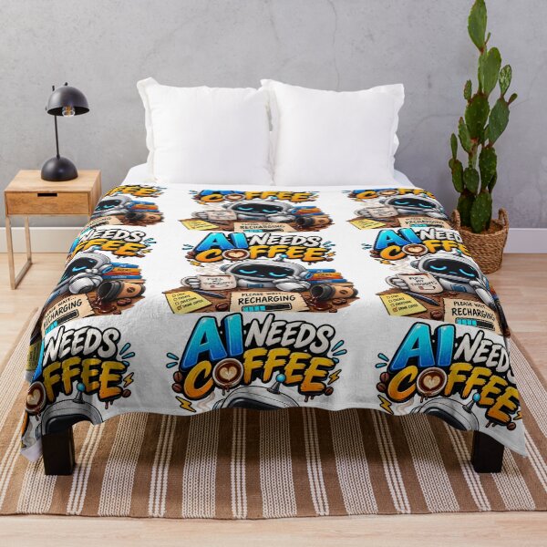 Item preview, AI Needs Coffee – Funny AI Robot Coffee Design designed and sold by Morty'sArt.