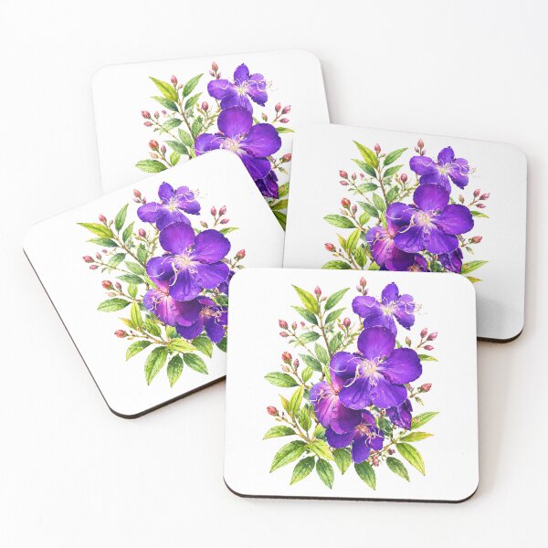 Item preview, Purple Princess Flower Watercolor Botanical Art designed and sold by Shew Gallery.