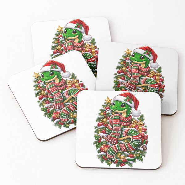 Item preview, Cute Christmas Snake in Santa Hat and Winter Scart- festive Holiday Art designed and sold by LC&LCPlatform.