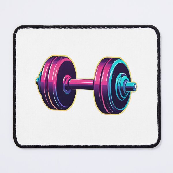 Item preview, Motivational Dumbbell Icon 80s Synthwave Style – Gym lover gift designed and sold by michallechowicz.