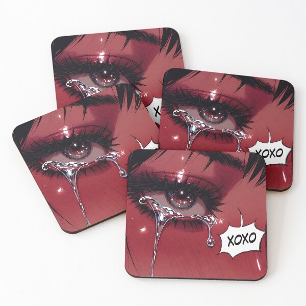 Item preview, XOXO Crying Eye Dark Red Manga Comic Art designed and sold by Zenther.