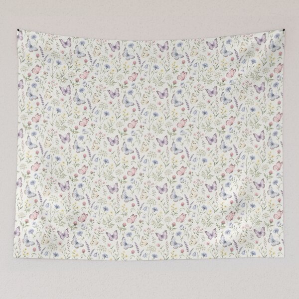 Item preview, Butterfly Meadow Cottagecore Pattern designed and sold by Inkworksbyshery.