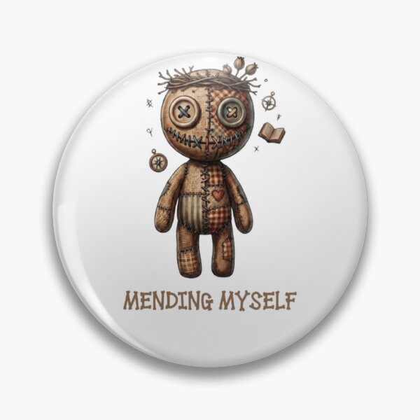 Item preview, Mending Myself - Cute Voodoo Doll Positive Mental Health Quote designed and sold by IvanaIka.