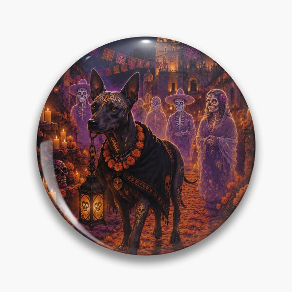 Item preview, Xoloitzcuintle guiding souls in Oaxaca, Night of the Dead designed and sold by Nomad-Paws.