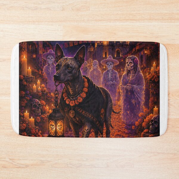 Item preview, Xoloitzcuintle guiding souls in Oaxaca, Night of the Dead designed and sold by Nomad-Paws.