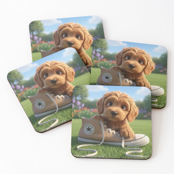 Item preview, Cute Labradoodle Puppy with Converse designed and sold by Greta Lobodzinska.