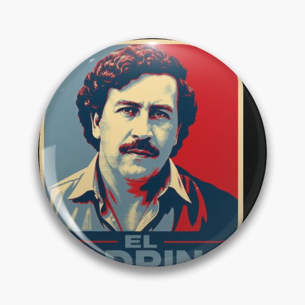 Artikelvorschau, Vintage-Propagandaplakat „El Padrino Pablo Escobar“, Porträt des kolumbianischen Drogenbosses, Retro-Streetwear-Design in Rot und Blau entworfen und verkauft von DyfunctionalTee.