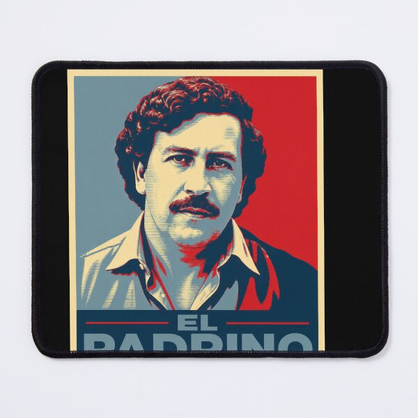 Item preview, El Padrino Pablo Escobar Vintage Propaganda Poster Graphic, Colombian Narcos Kingpin Portrait, Retro Red and Blue Streetwear Design designed and sold by DyfunctionalTee.