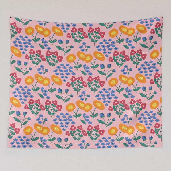 Item preview, Cute Pink Spring Wildflower Meadow Seamless Pattern designed and sold by LuxocaDesigns24.