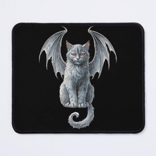 Item preview, Gothic Bat-Winged Cat - Dark Fantasy Illustration designed and sold by HollywoodInked.