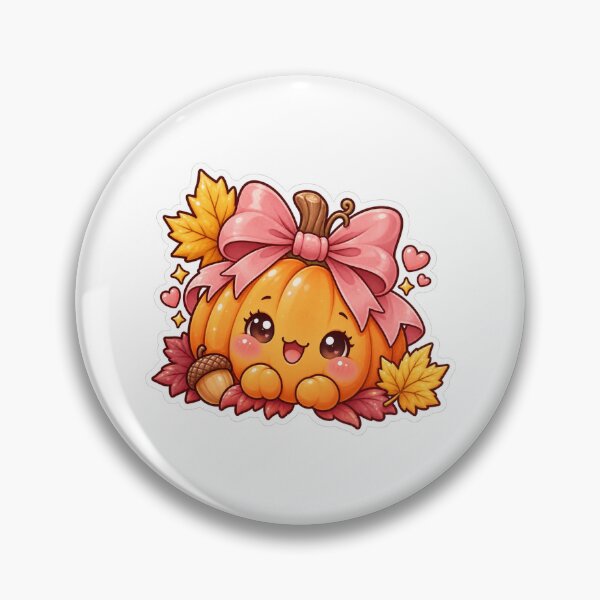Artikelvorschau, Süßer Kawaii Kürbis mit rosa Schleife entworfen und verkauft von Stetho & Coffee.