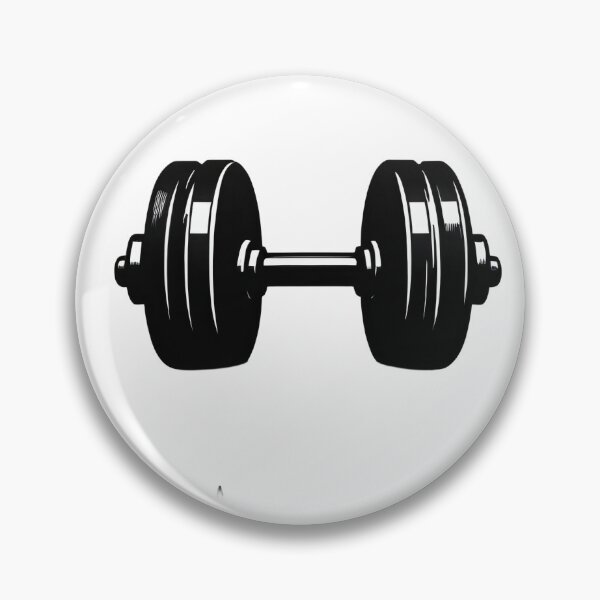 Item preview, Motivational Dumbbell Icon Black and White Ink Style – Gym lover gift designed and sold by michallechowicz.