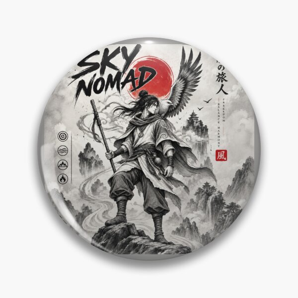 Item preview, Sky Nomad – Japanese Ink Fantasy Warrior | Vintage Samurai Adventure Art designed and sold by WildPetal.
