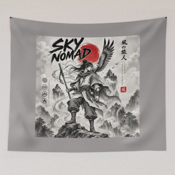 Item preview, Sky Nomad – Japanese Ink Fantasy Warrior | Vintage Samurai Adventure Art designed and sold by WildPetal.