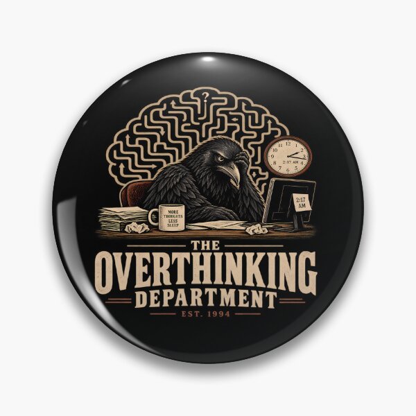 Item preview, Overthinking Raven More Thoughts Less Sleep designed and sold by Raslanity.