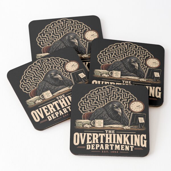 Item preview, Overthinking Raven More Thoughts Less Sleep designed and sold by Raslanity.
