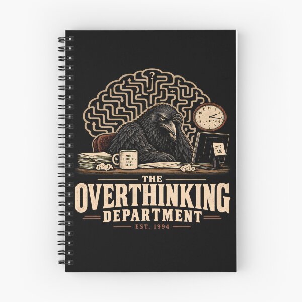 Item preview, Overthinking Raven More Thoughts Less Sleep designed and sold by Raslanity.