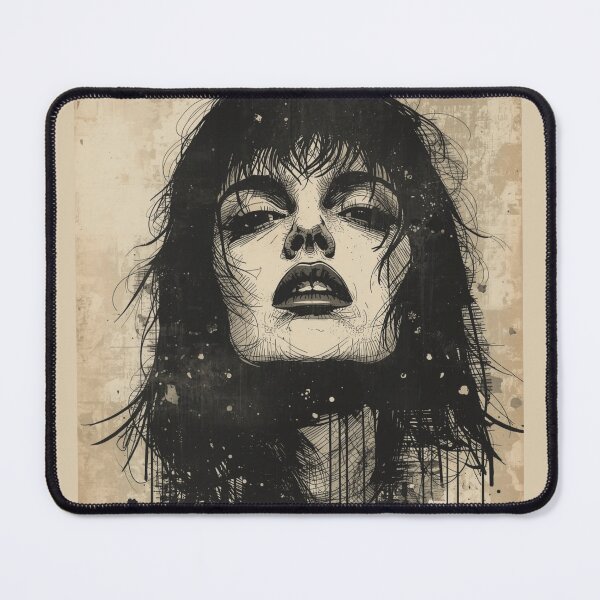 Item preview, Goth Girl Portrait Ink Drip Retro Grunge Art designed and sold by ERODED SELF.