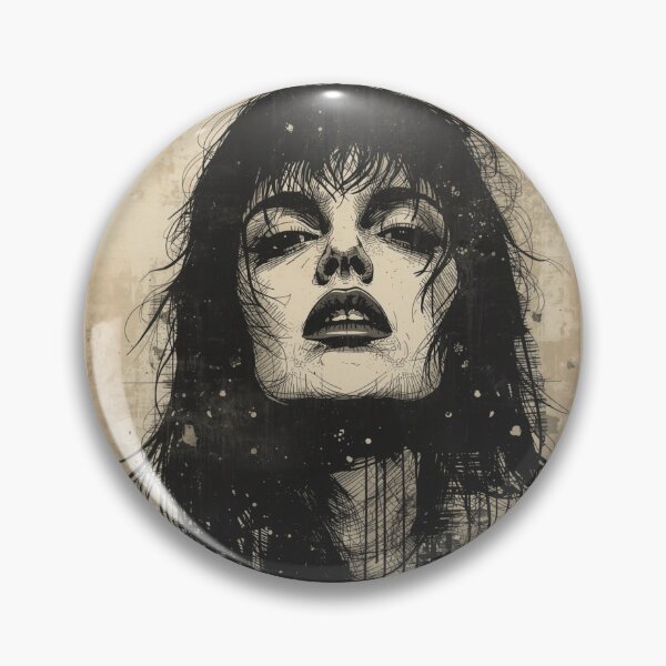 Item preview, Goth Girl Portrait Ink Drip Retro Grunge Art designed and sold by ERODED SELF.