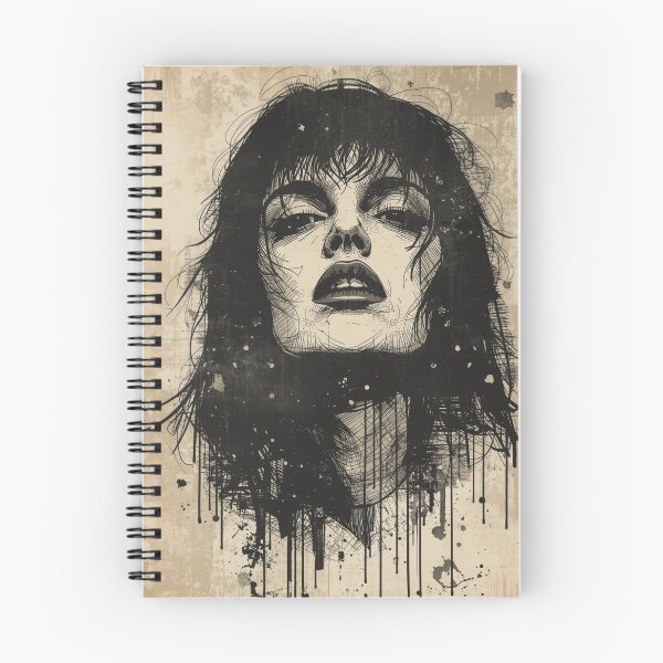 Item preview, Goth Girl Portrait Ink Drip Retro Grunge Art designed and sold by ERODED SELF.