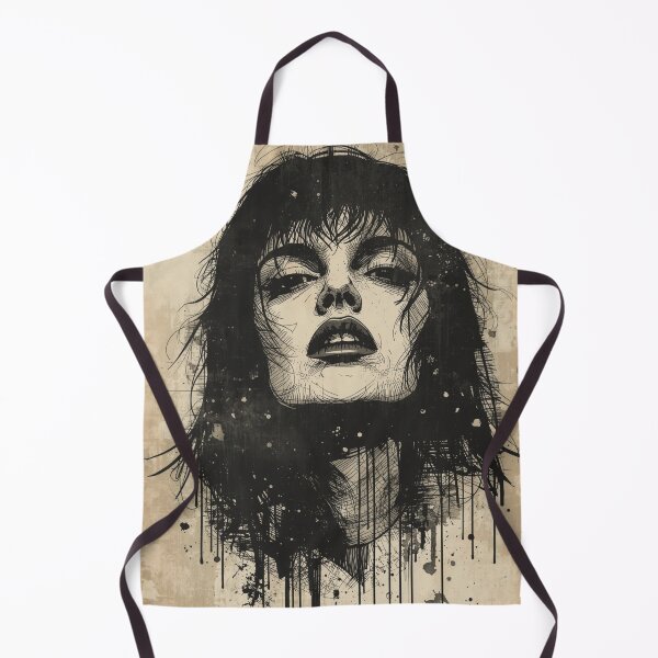 Item preview, Goth Girl Portrait Ink Drip Retro Grunge Art designed and sold by ERODED SELF.