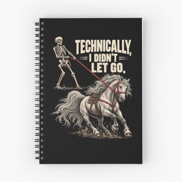 Item preview, Technically I Didn't Let Go Skeleton Horse Riding Halloween T-Shirt designed and sold by Trendably.