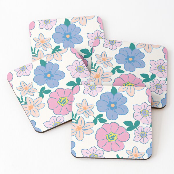Item preview, Cute Pastel Blue and Pink Floral Seamless Pattern designed and sold by LuxocaDesigns24.