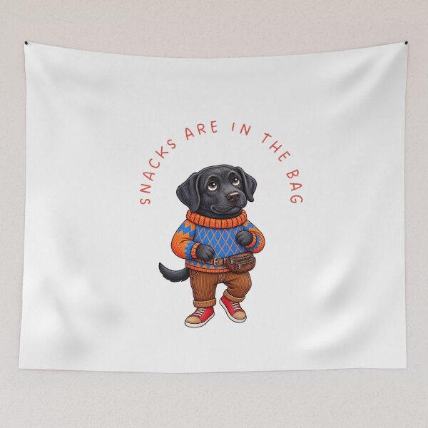Item preview, Snacks are in the bag, a stylish Labrador puppy from PanaluPrint, with a funny saying designed and sold by PanaluPrint .